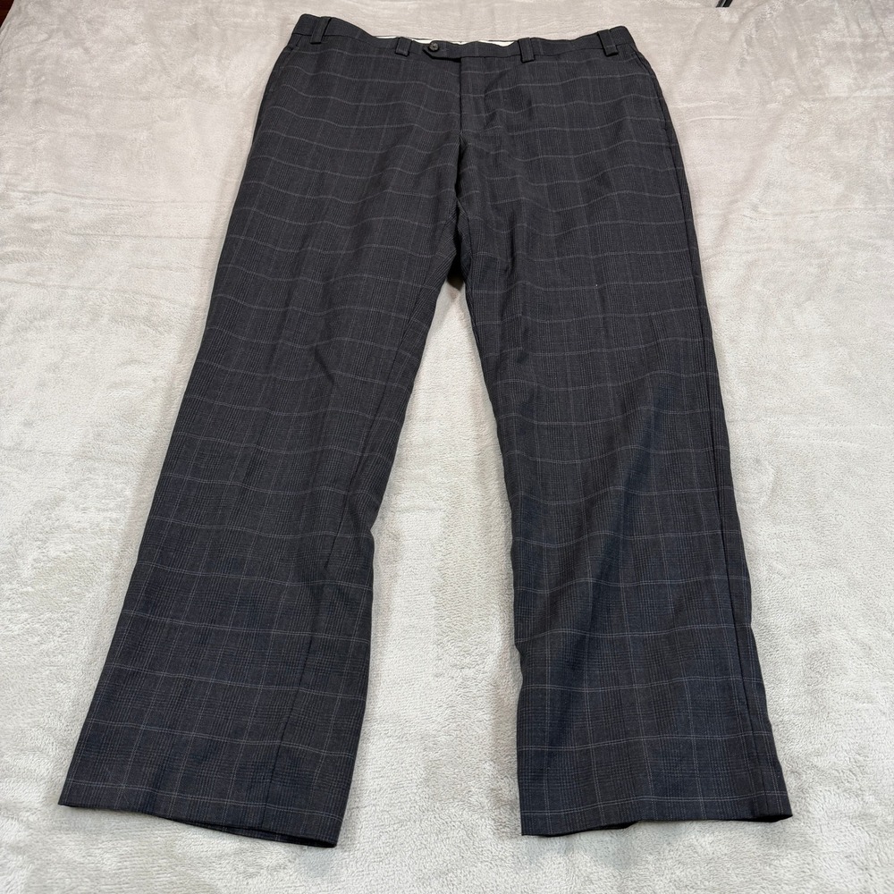 Lauren Ralph Lauren Mens 38x32 Wool Dress Pants Grey Glen Plaid Casual Preppy